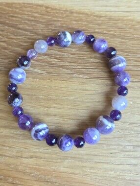 Amethyst Beaded Stretch Bracelet | Handmade